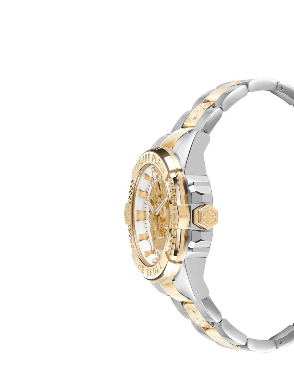 Philipp Plein Women's Two-Tone Gold and Silver Skull Dial Bracelet Watch - Picture 2 of 8